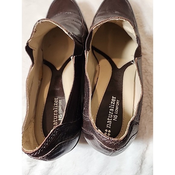 Naturalizer Leather Womens Shoes N5 Comfort Heels Slip Ons Clogs Size 11 M - Picture 5 of 8